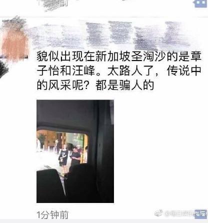 网友新加坡偶遇汪峰一家人，荧幕前后的章子怡竟然这么大的差距