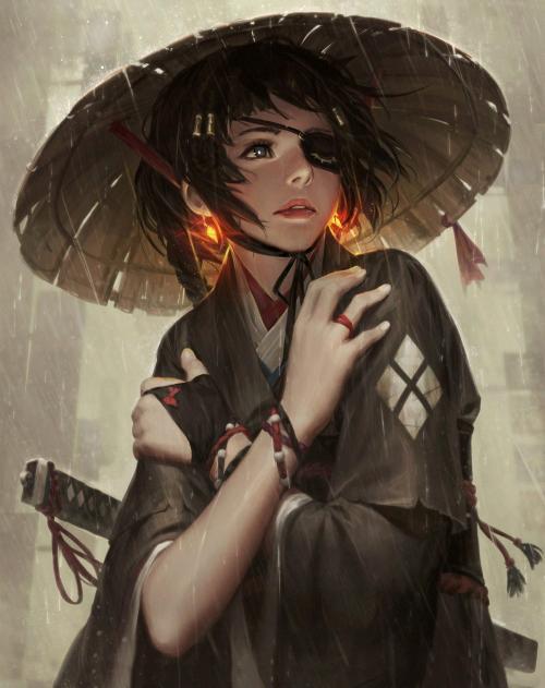 95后新加坡插画师guweiz｜讲述女武士的醉人风姿