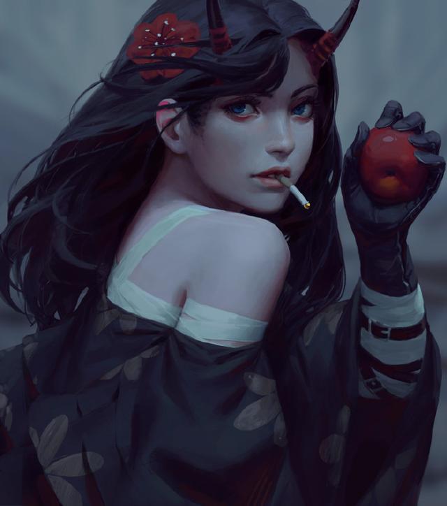 冷峻少女，新加坡自由插画师Z.W. Gu作品欣赏