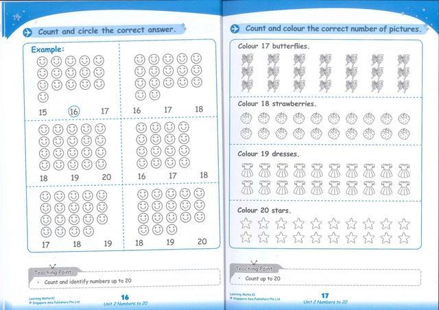 新加坡数学幼儿园N、K1、K2 learing maths 英文原版(本期资源)