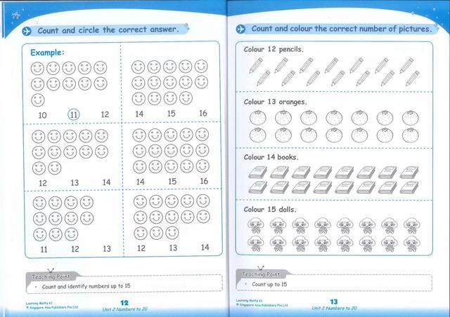 新加坡数学幼儿园N、K1、K2 learing maths 英文原版(本期资源)