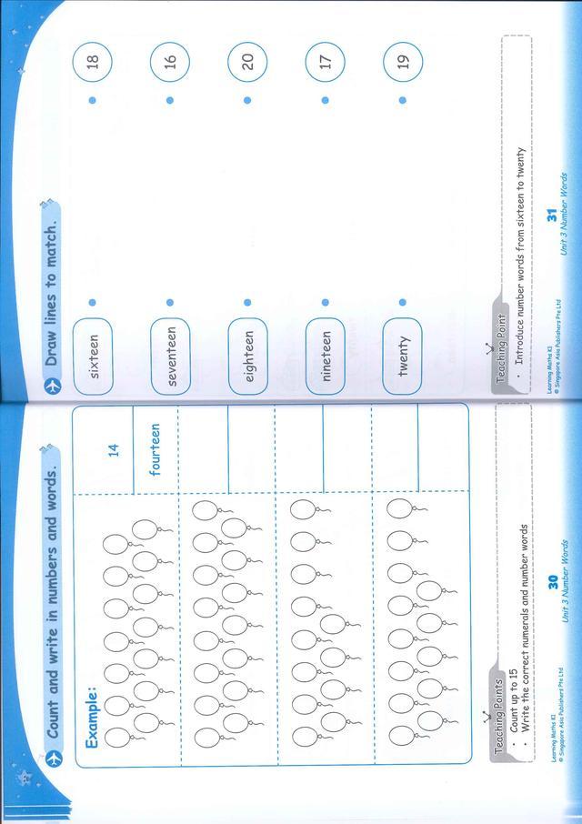 新加坡数学幼儿园N、K1、K2 learing maths 英文原版(本期资源)