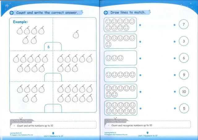 新加坡数学幼儿园N、K1、K2 learing maths 英文原版(本期资源)