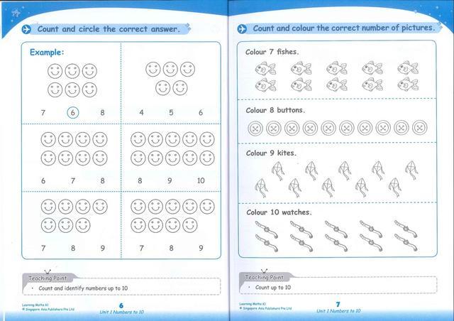 新加坡数学幼儿园N、K1、K2 learing maths 英文原版(本期资源)