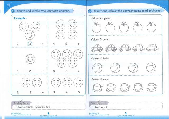 新加坡数学幼儿园N、K1、K2 learing maths 英文原版(本期资源)