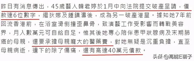 45岁最惨亚姐冠军宣布破产，称已做好乞食准备