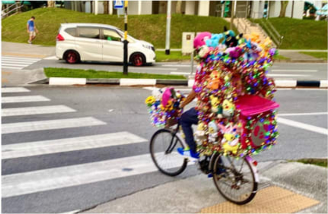 新加坡送餐单车变身“精灵宝可梦树”，超吸引眼球！真的安全吗？
