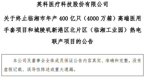 终止年产400亿只手套项目！被打回原形的“手套茅”如何化解过剩产能？