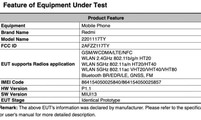 小米 Redmi Note 11S 通过 FCC 认证：预装 MIUI 13